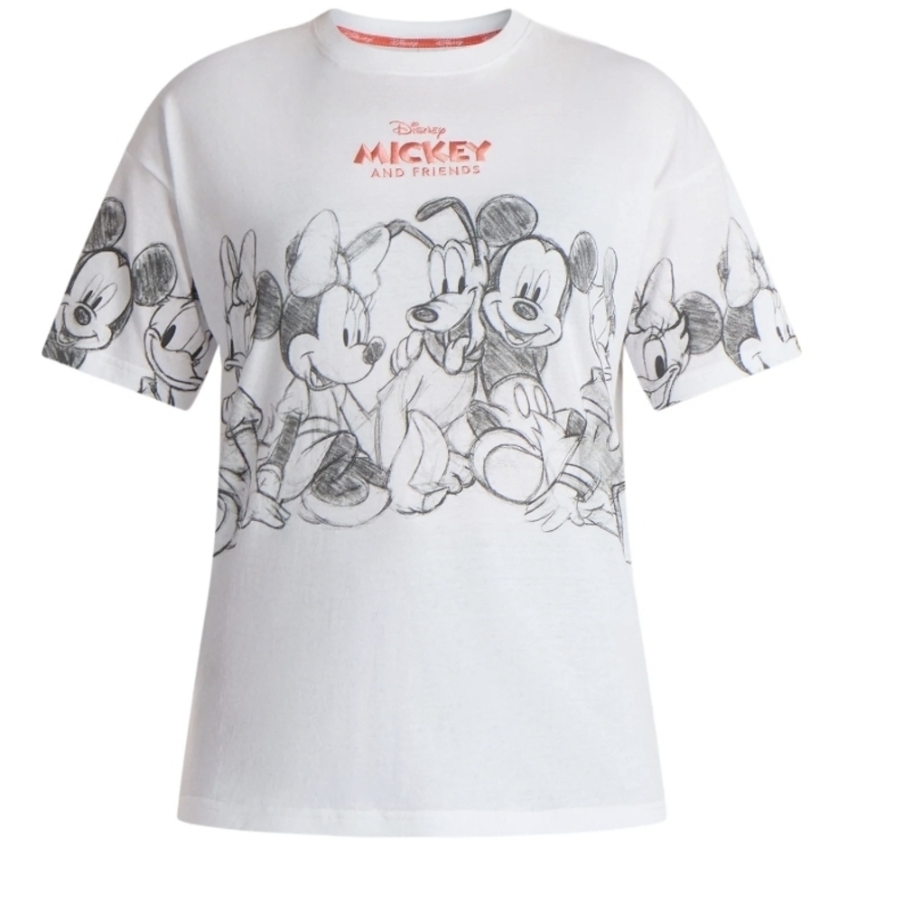 Disney Mickey and Friends Sketch White T-Shirt